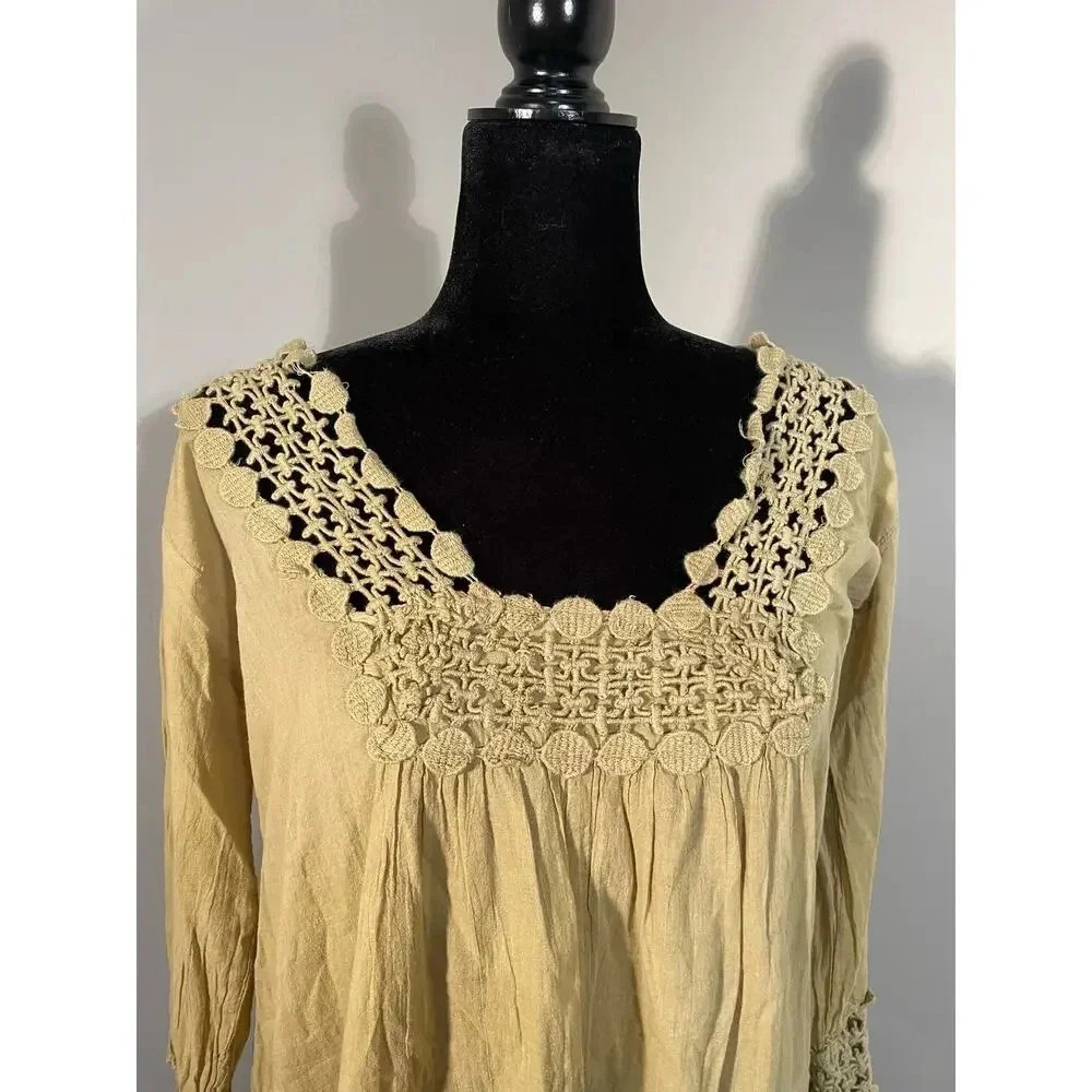 S.R. Fashion Flowy Bell Sleeve Bohemian Tunic Top - Picture 5 of 11
